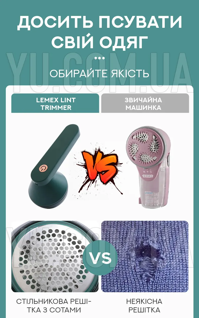 Потужна бездротова машинка для видалення катишок Lemex Lint Trimmer Потужна бездротова машинка для видалення катишок Lemex Lint Trimmer